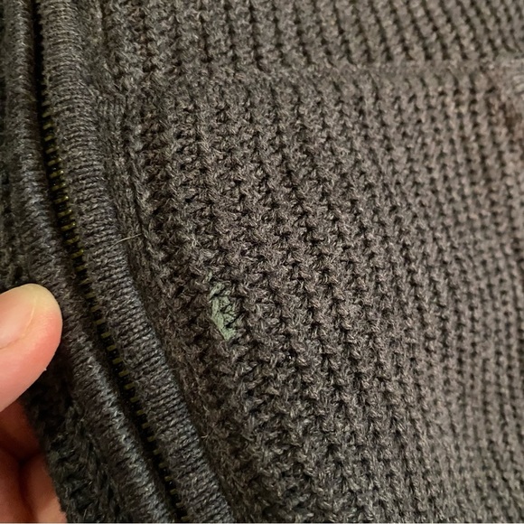 AllSaints Metz knit hoodie grey zip up - Picture 9 of 10